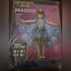 Peacock Costume for Kids - Blue and Green Size Medium